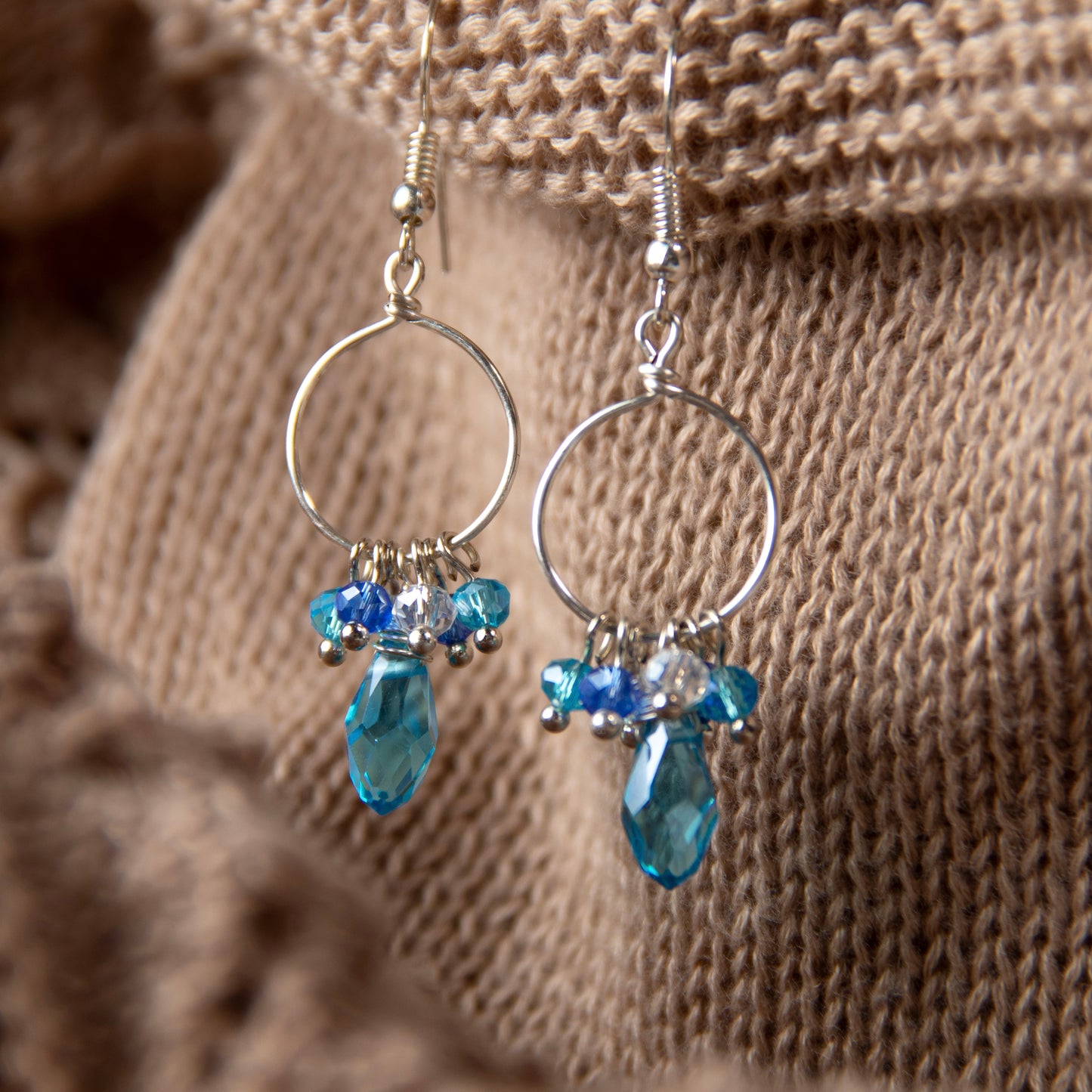 Light Blue Chandelier Earrings