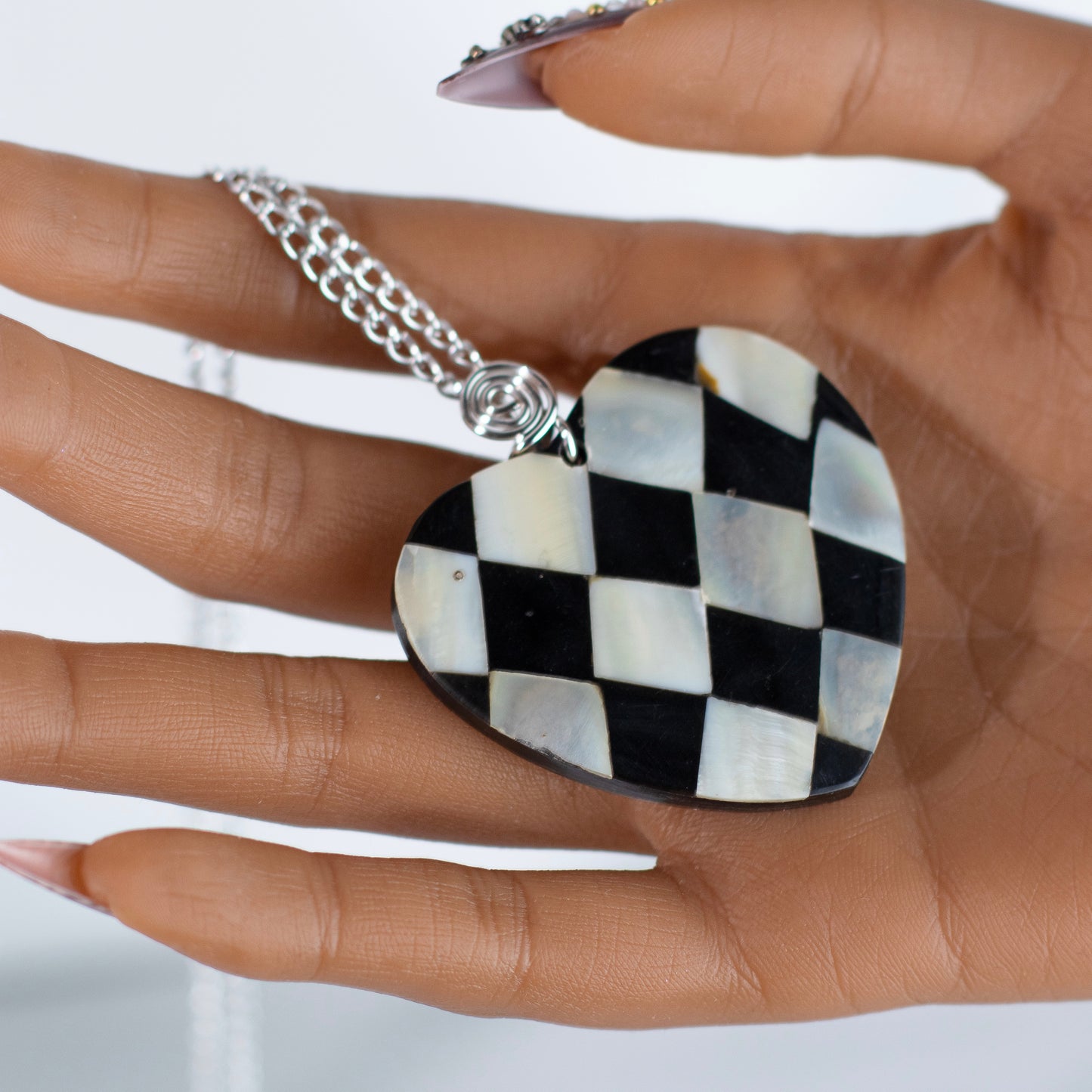 Mother Of Pearl Heart Necklace