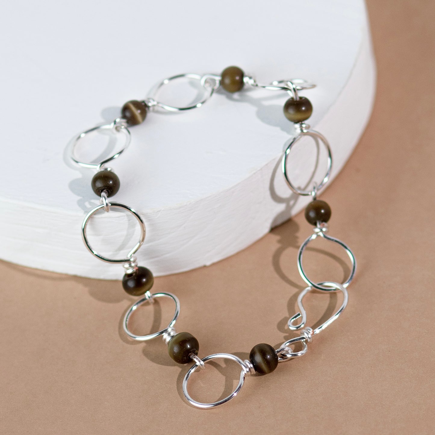 Olive Green Cateye Bracelet