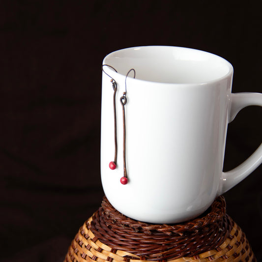 Copper Red Patina Earrings