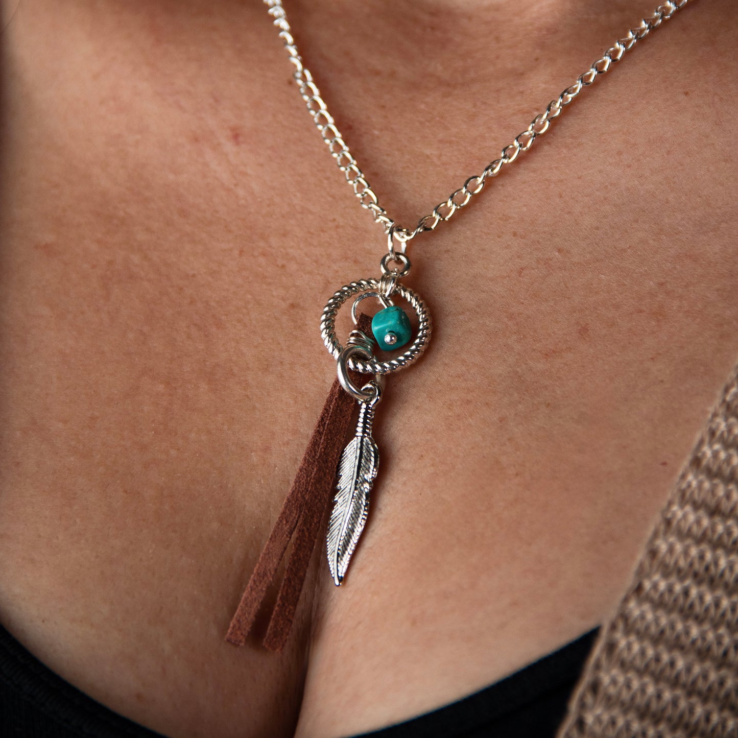Feather Leather Necklace