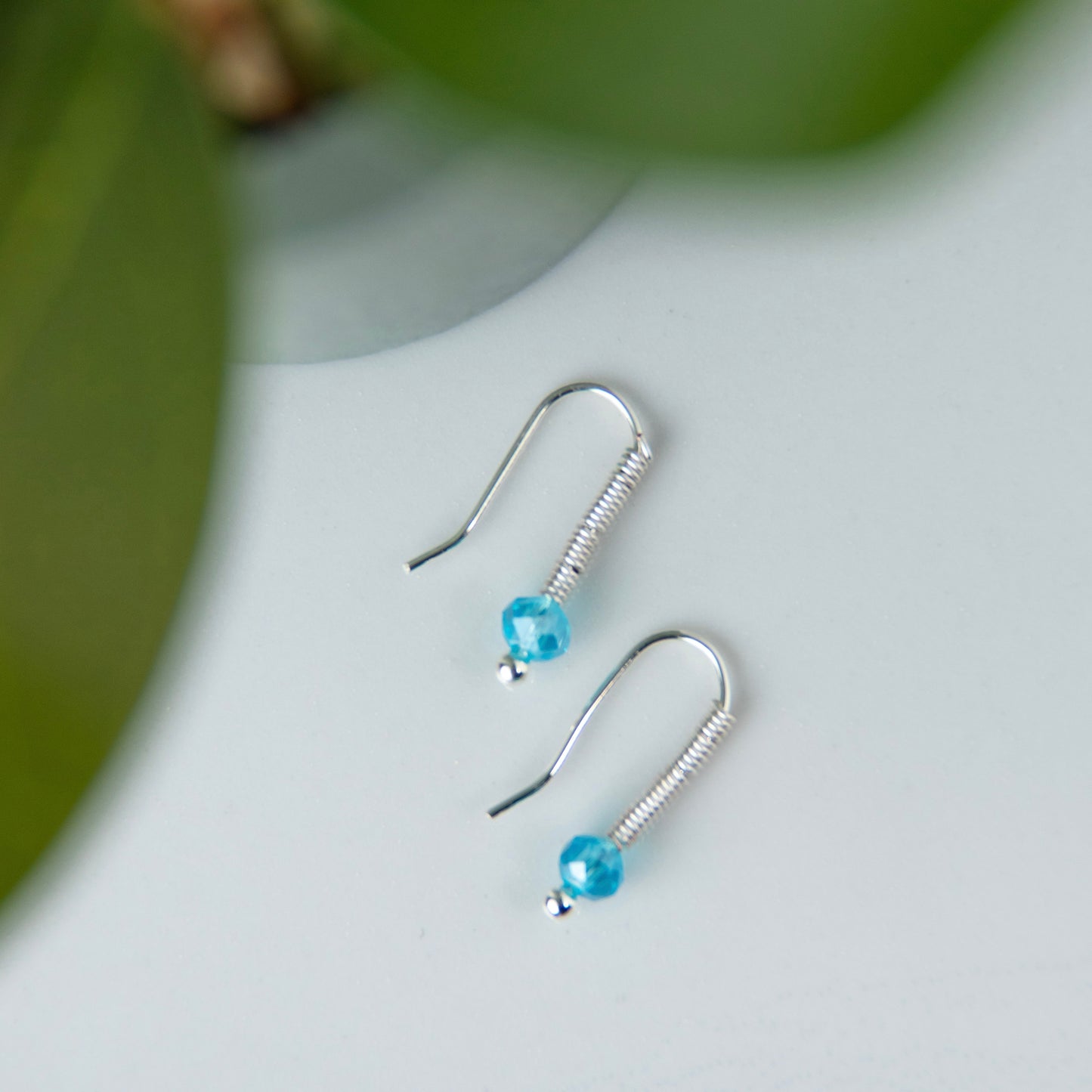 Light Blue Huggie Earrings