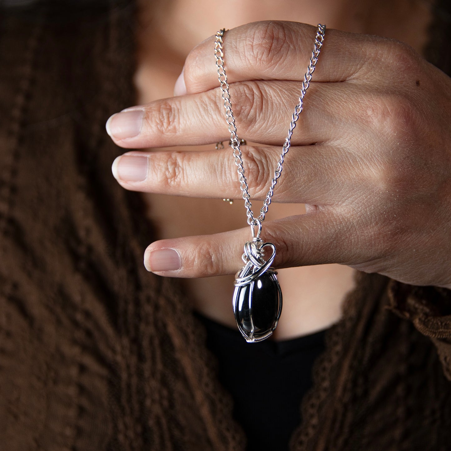 Heart Hematite Necklace