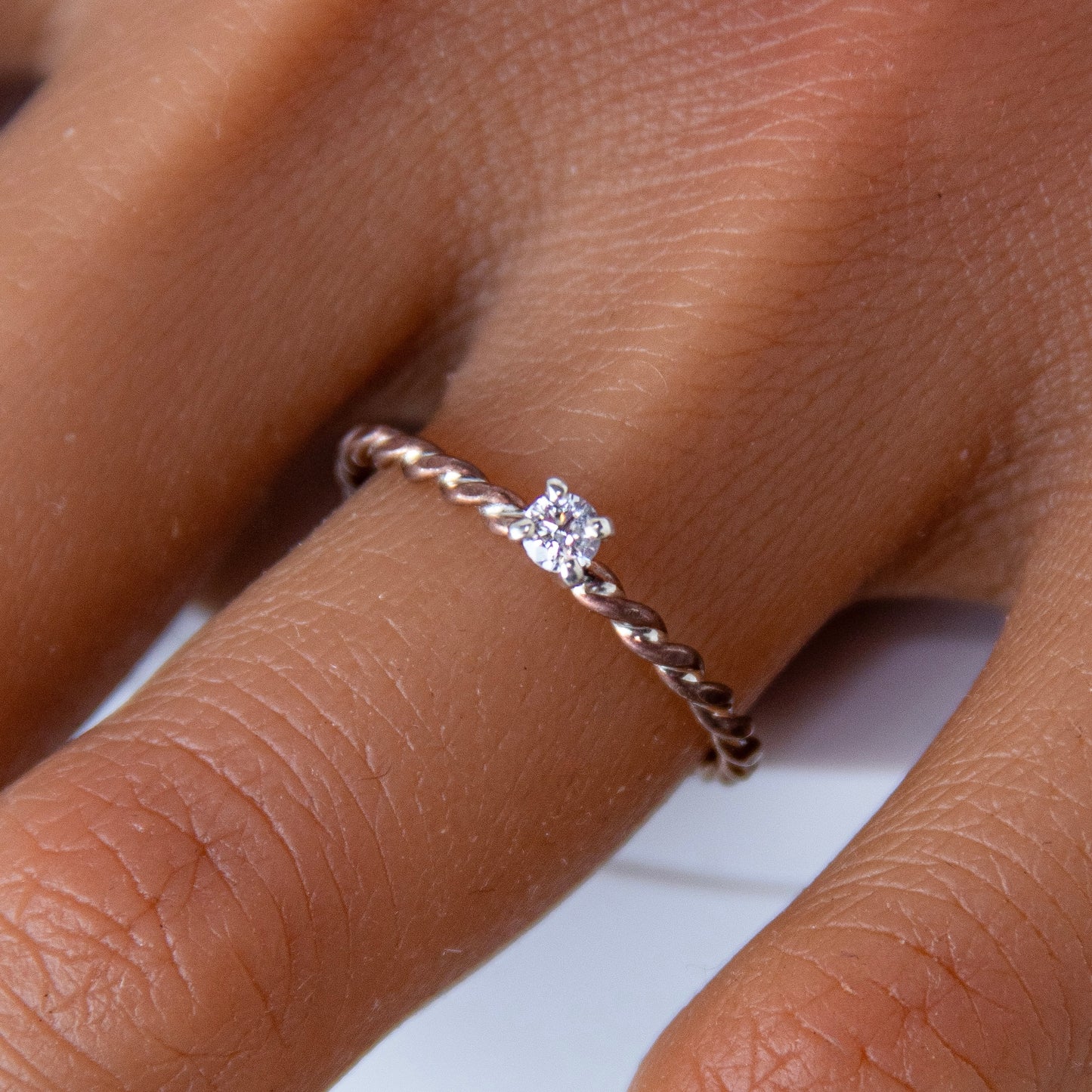 Sterling Silver Twisted Wire Copper Ring