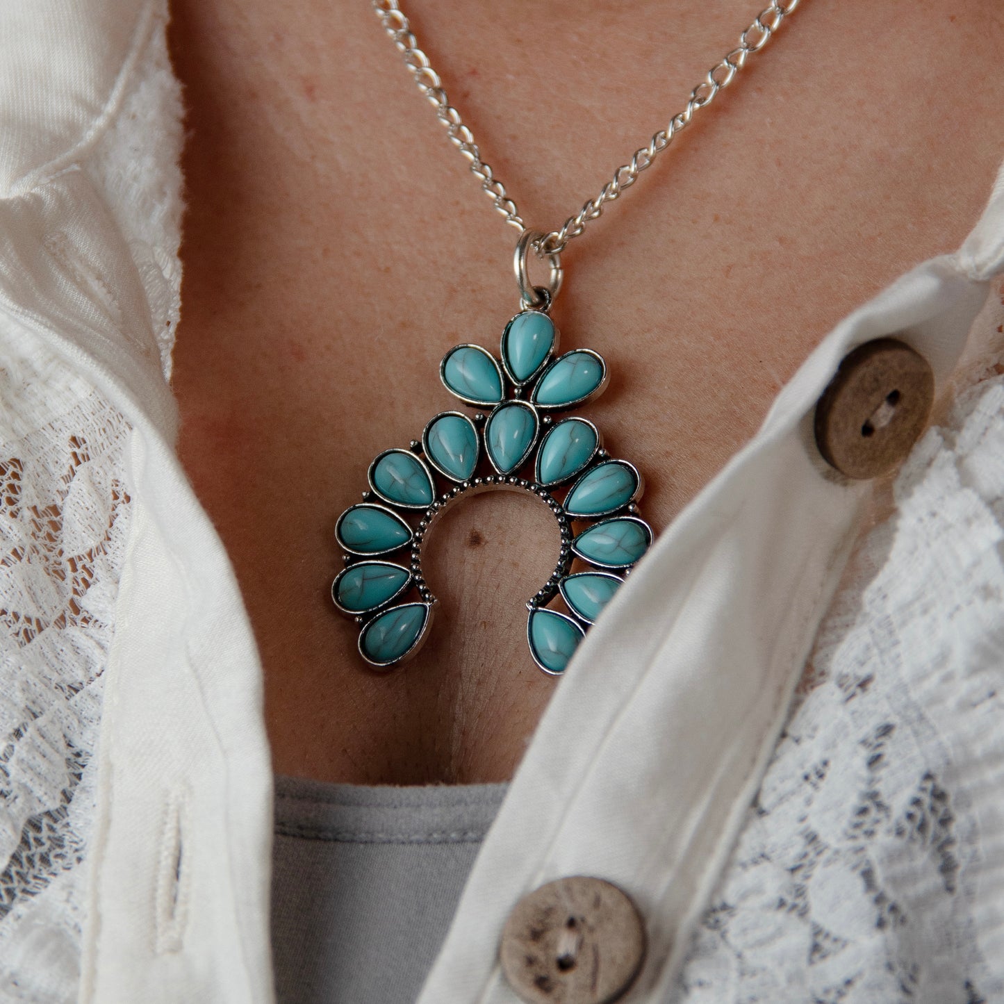 Faux Turquoise Necklace