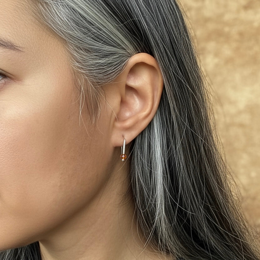 Orange Huggie Earrings