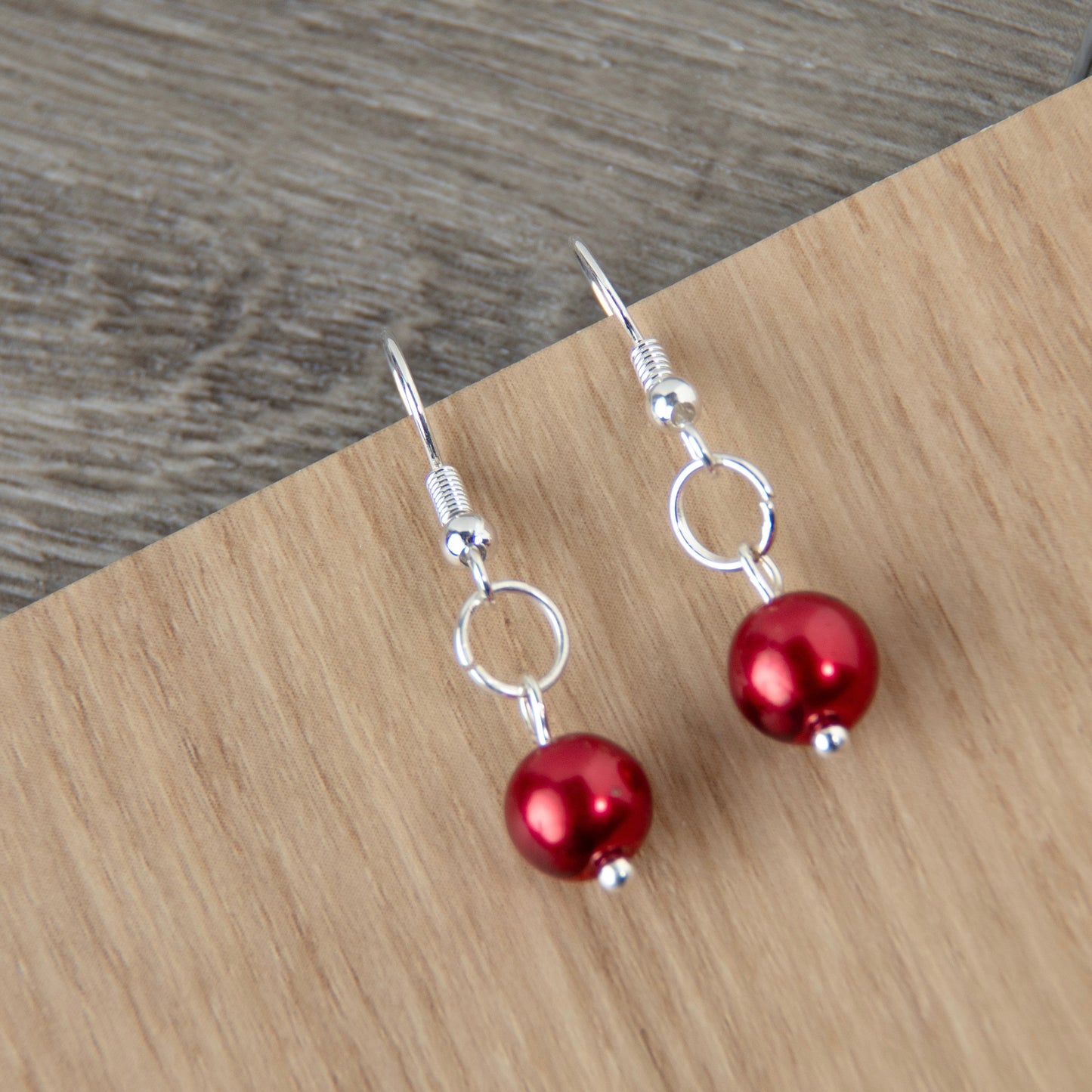 Red Pearl Earrings