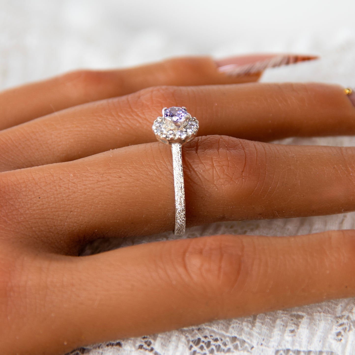 Purple Halo Ring