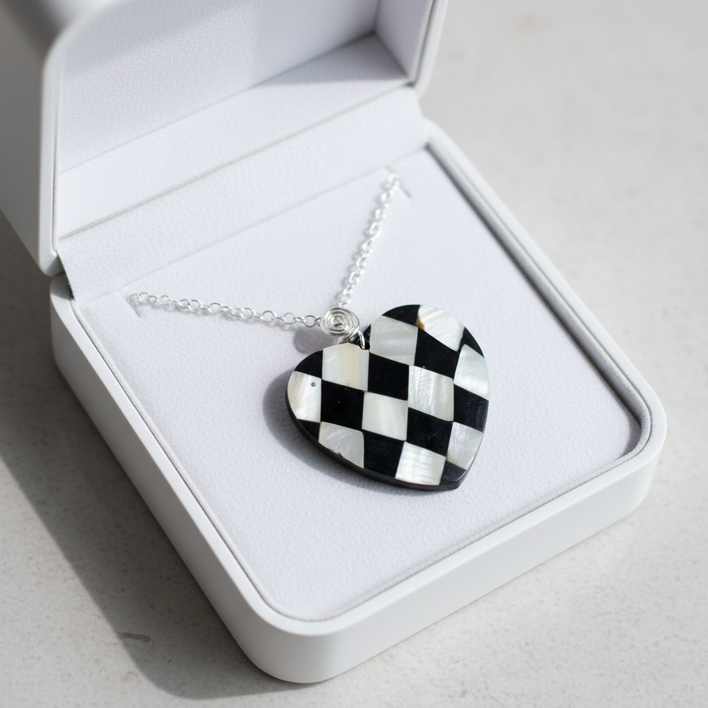 Mother Of Pearl Heart Necklace