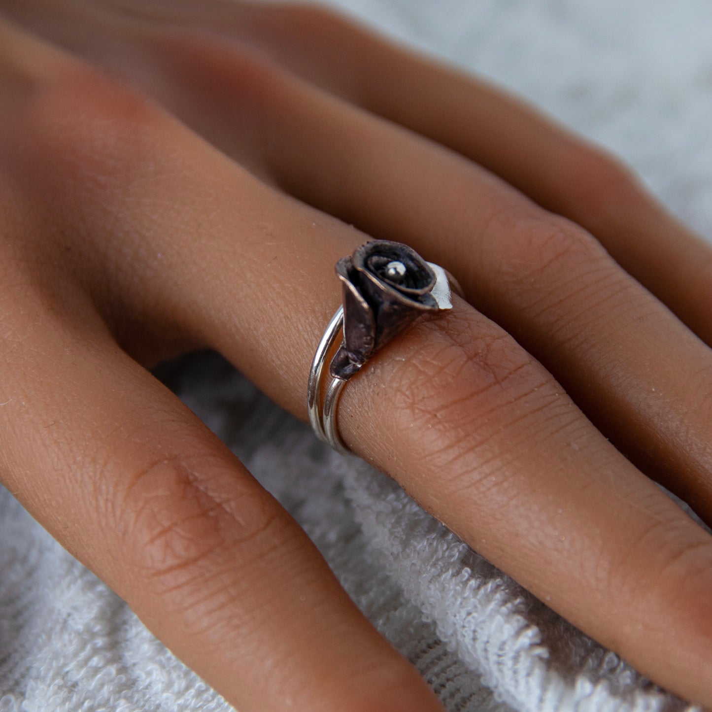 Sterling Silver Rose Ring