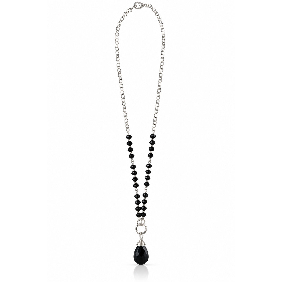 Midnight Muse Crystal Beaded Teardrop Necklace