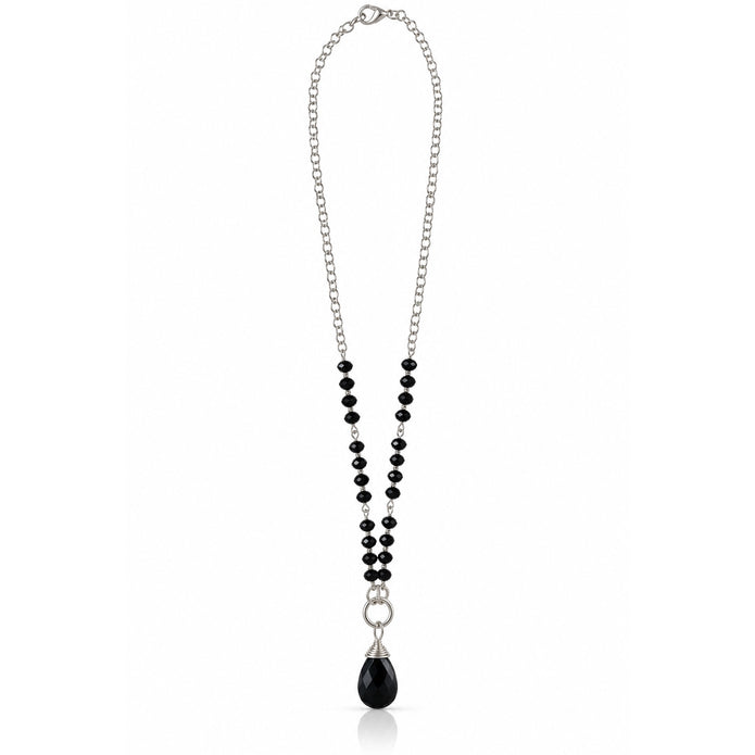Midnight Muse Crystal Beaded Teardrop Necklace