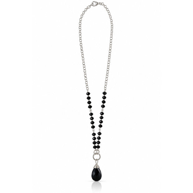 Midnight Muse Crystal Beaded Teardrop Necklace
