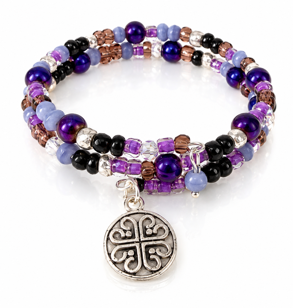 Mystic Violet Memory Wire Bracelet
