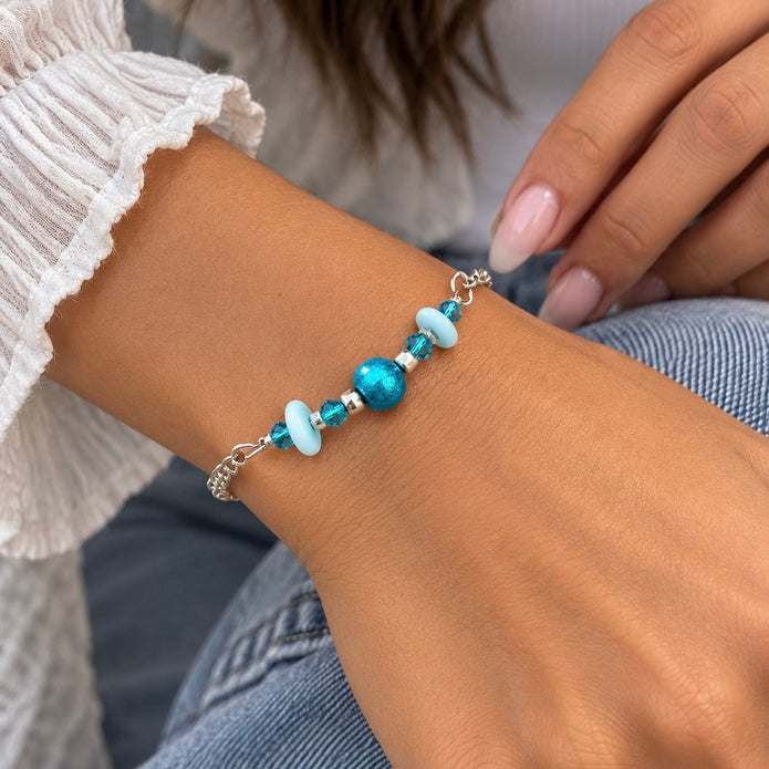 Ocean Blue Crystal Kiss Bracelet