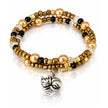 Pretty Kitty Yellow Memory Wire Beaded Bracelet