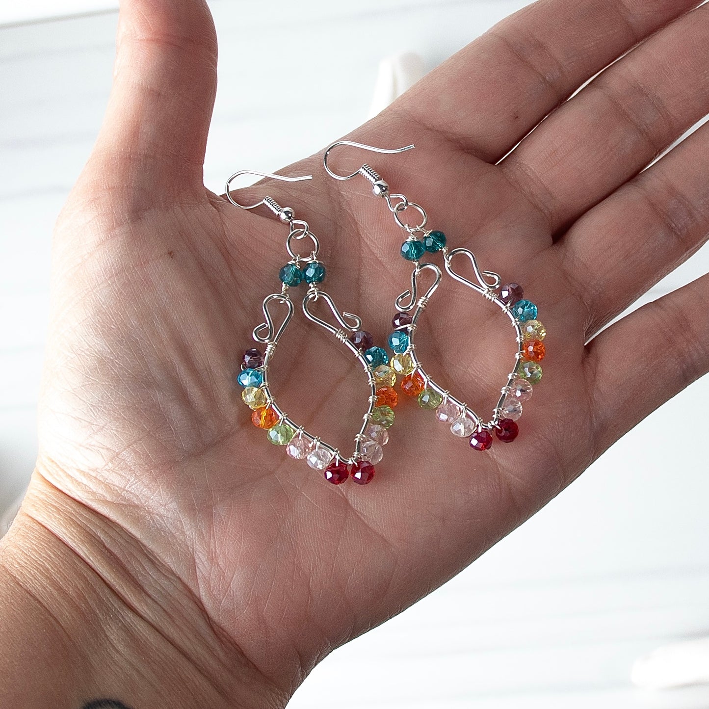 Rainbow Color Bead Earrings