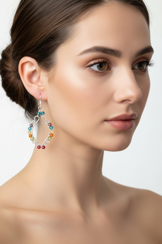 Rainbow Color Bead Earrings
