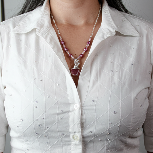 Pink Rhodonite Necklace