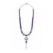 Royal Enchantment Purple Beaded Crown Pendant Necklace