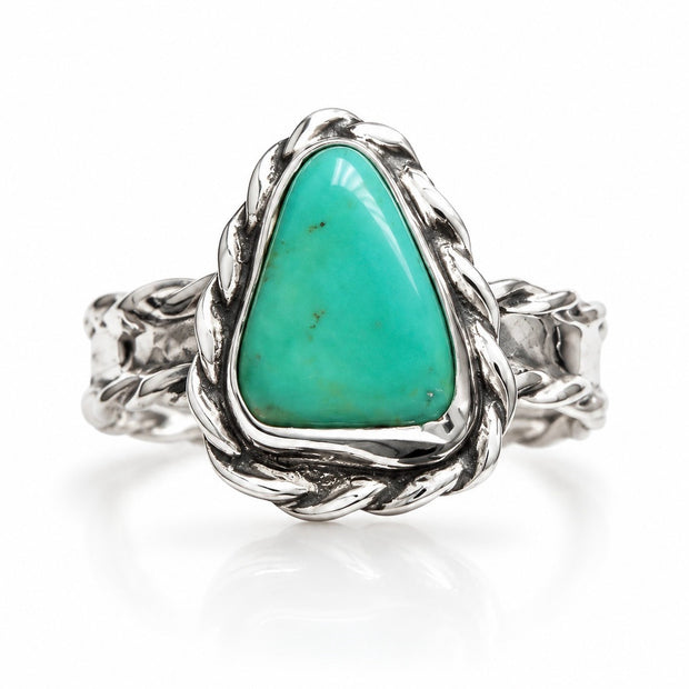 Turquoise Trails Sterling Silver Adjustable Western Rope Ring