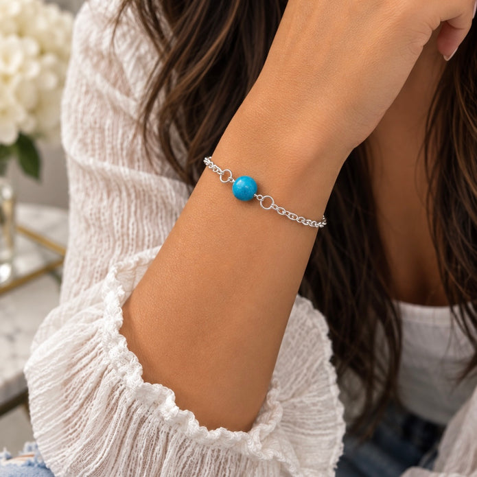 Ocean Blue Single Kiss Bracelet