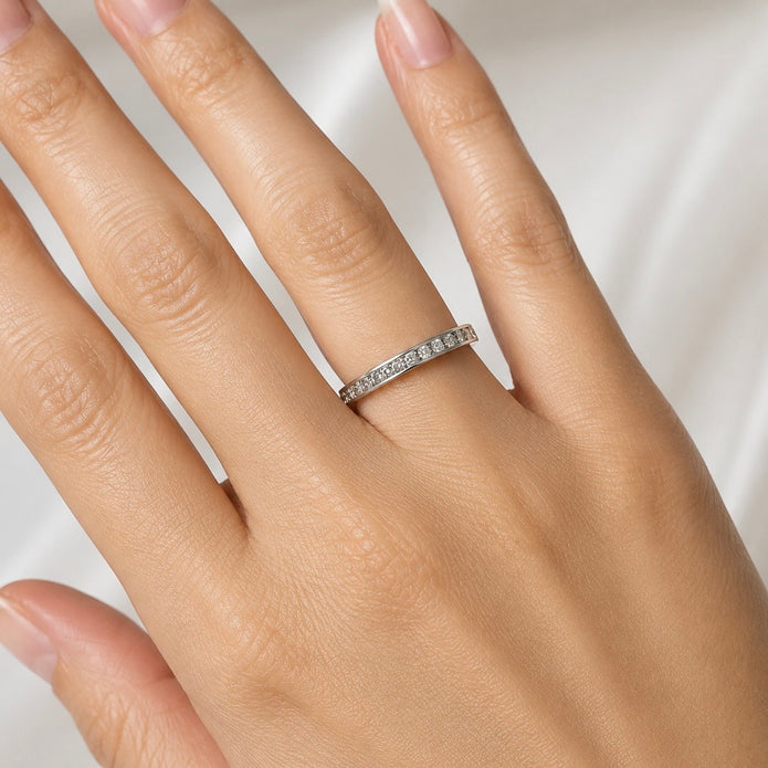 Sterling Silver Channel Setting Eternity Ring