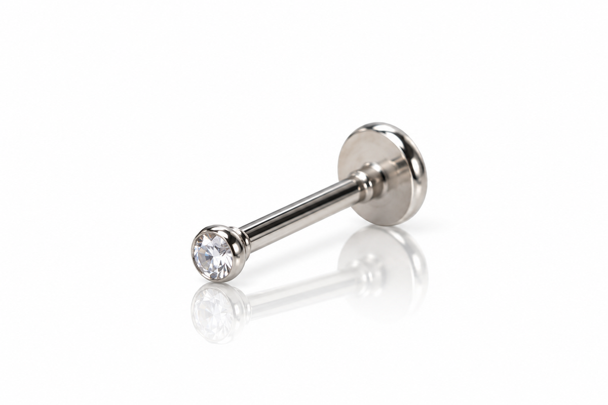 Tiny Rebellion 2mm Flat Back Labret Stud Internally Threaded