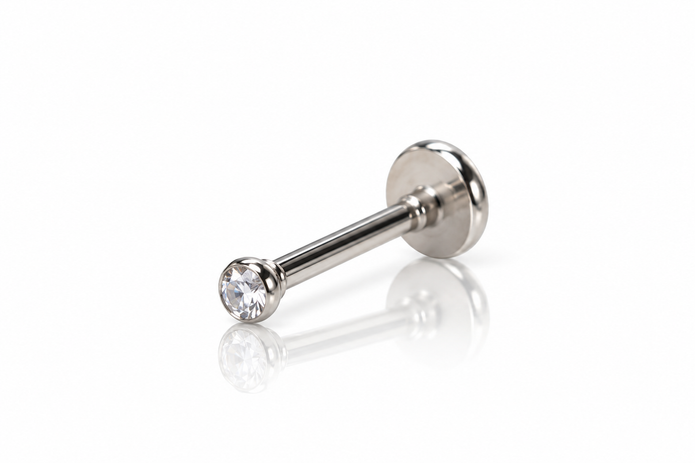 Tiny Rebellion 2mm Flat Back Labret Stud Internally Threaded