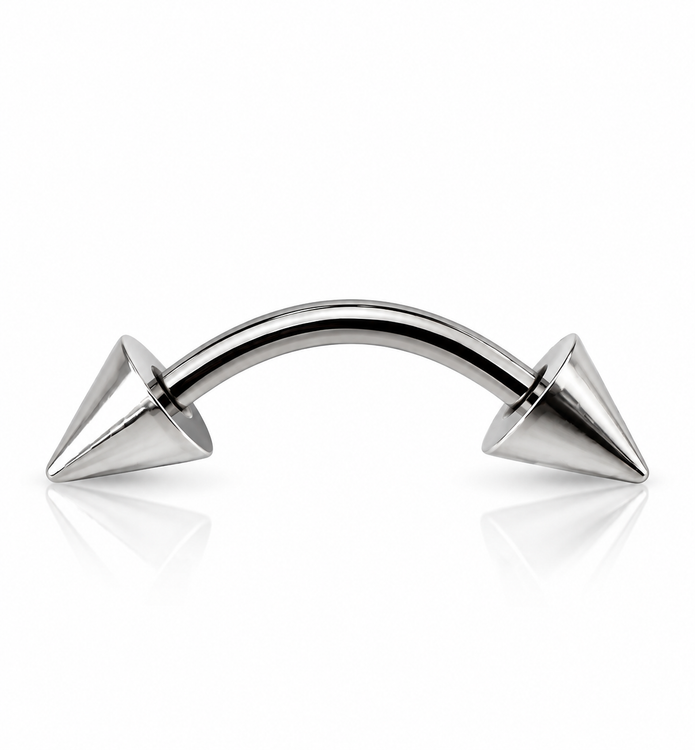 Small 316L Surgical Steel Curved Barbell Externally Threaded