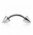 Small 316L Surgical Steel Curved Barbell Externally Threaded