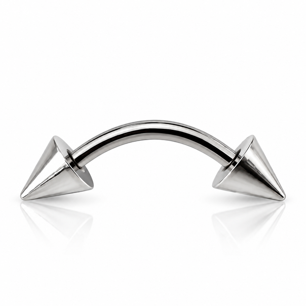 Small 316L Surgical Steel Curved Barbell Externally Threaded
