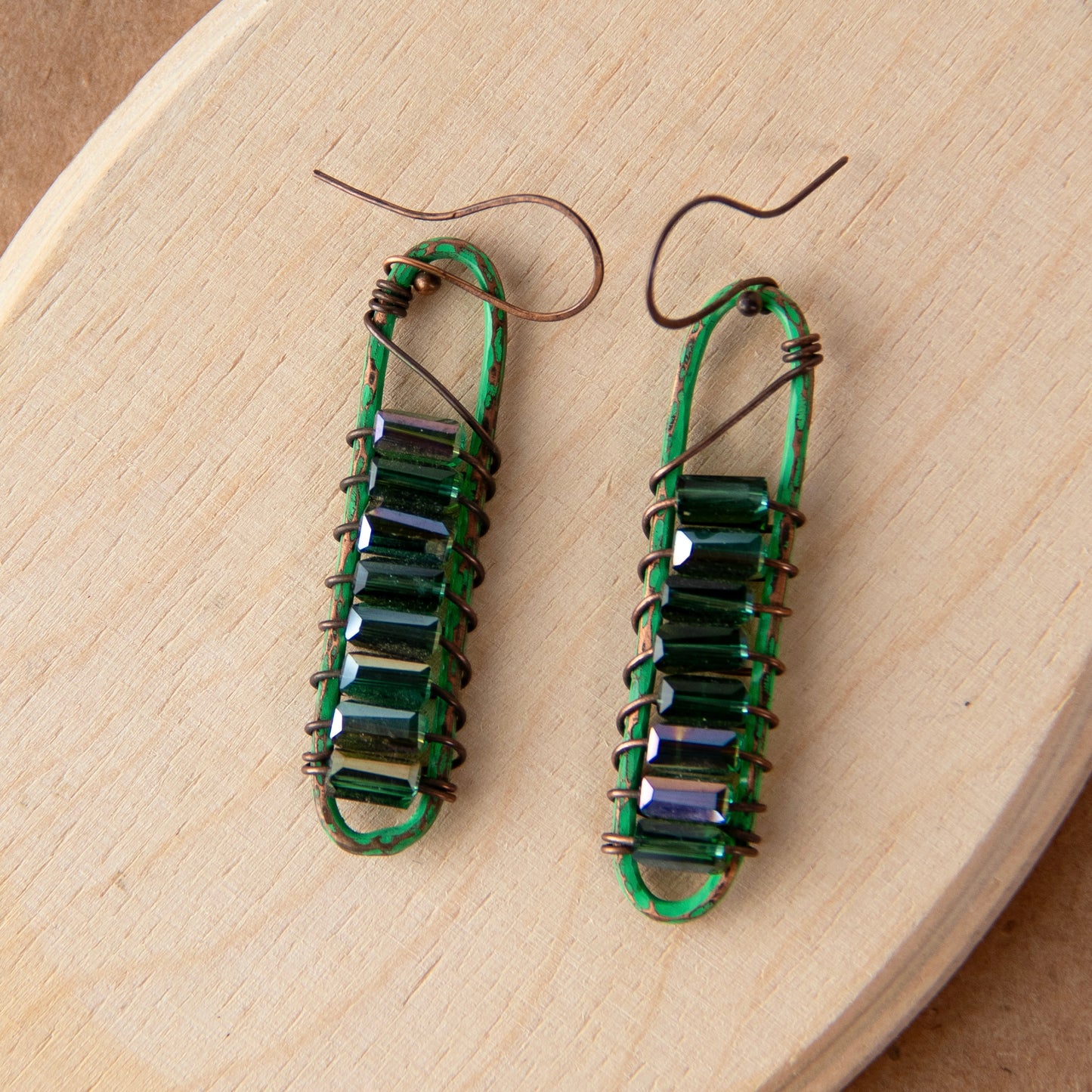 Green Copper Patina Earrings