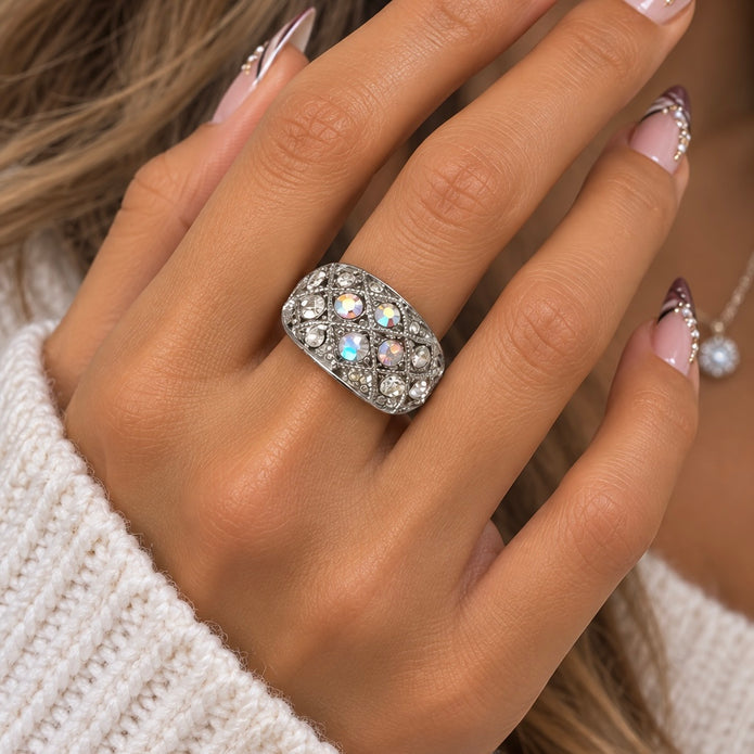 Domed Lattice Crystal Adjustable Rings