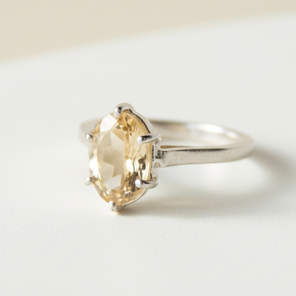 Big Citrine Cocktail Ring