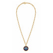Golden Gaze Gold Tone Paperclip Chain Evil Eye Necklace