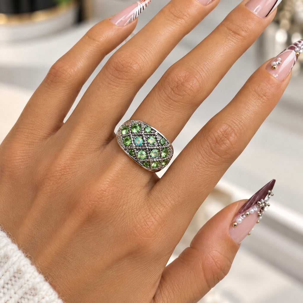 Domed Lattice Crystal Adjustable Rings