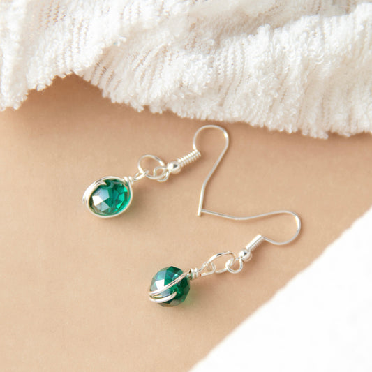 Green Crystal Earrings
