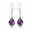 Allure Purple Glass Faceted Teardrop Dangle Earrings