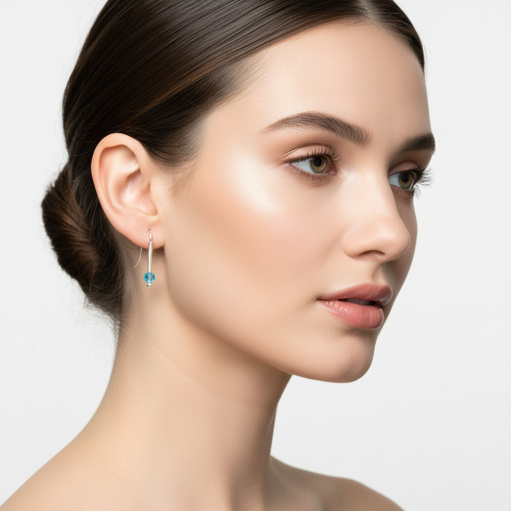 Light Blue Huggie Earrings