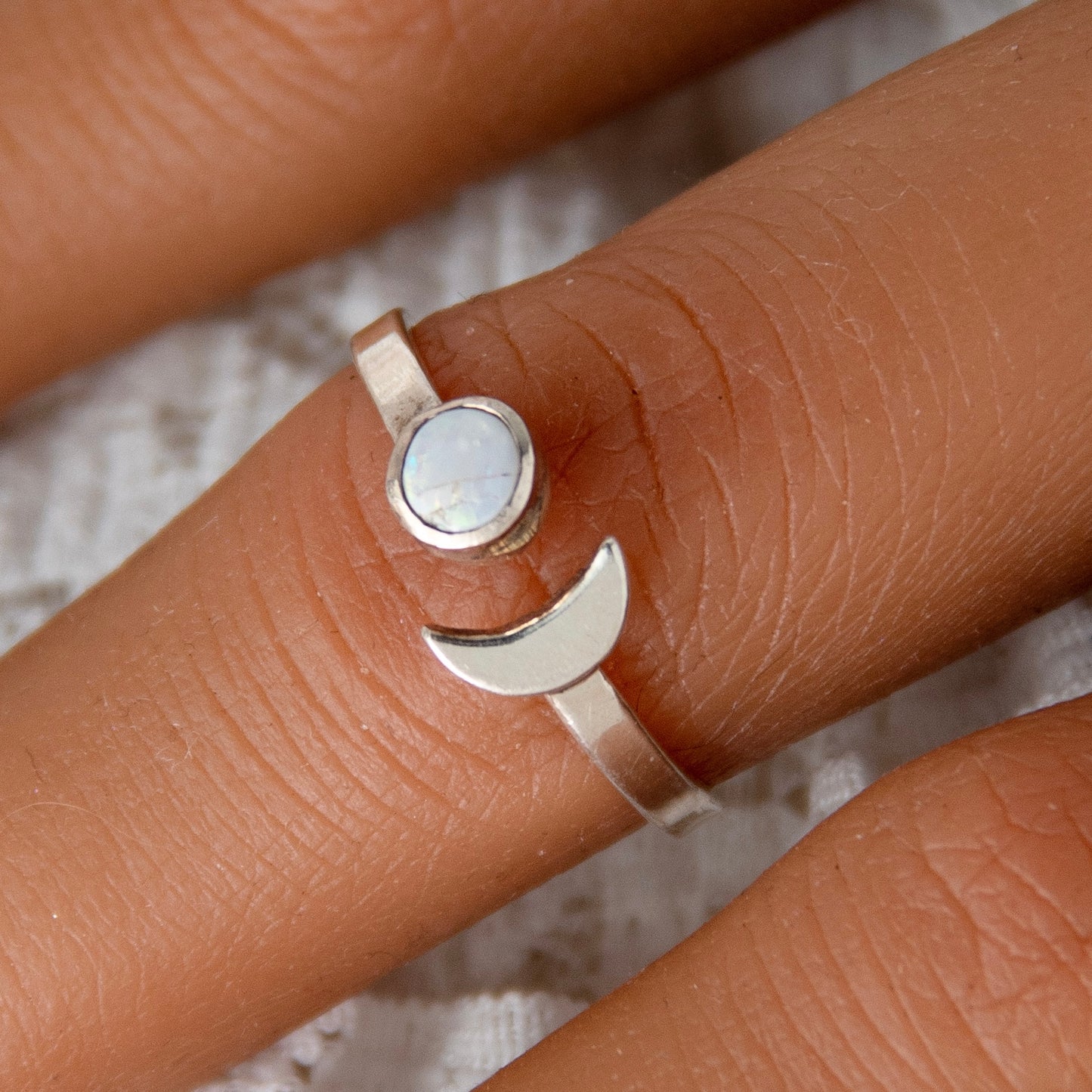 Opal Moon Ring