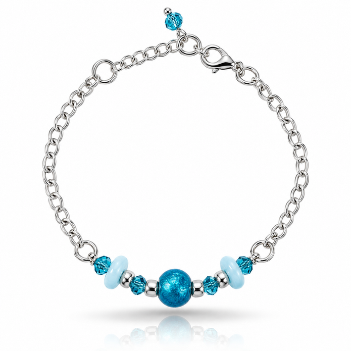 Ocean Blue Crystal Kiss Bracelet