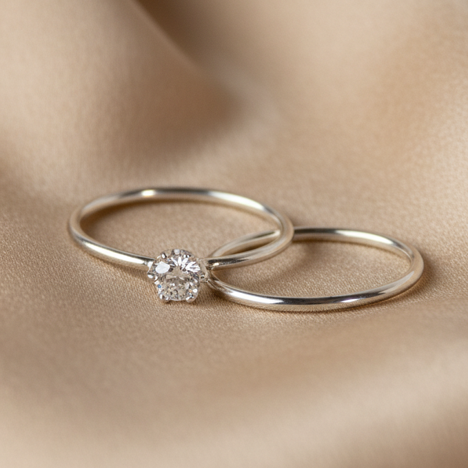 Simple Wedding Ring Set