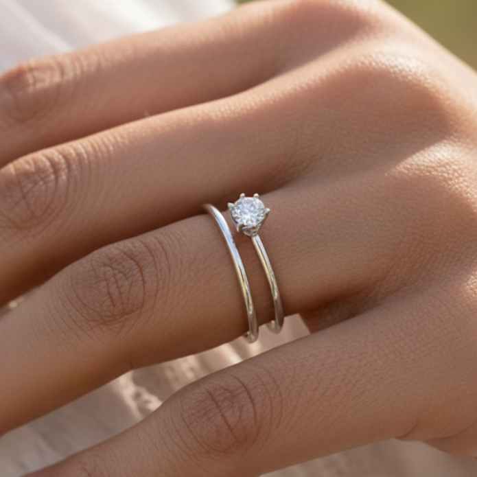 Simple Wedding Ring Set