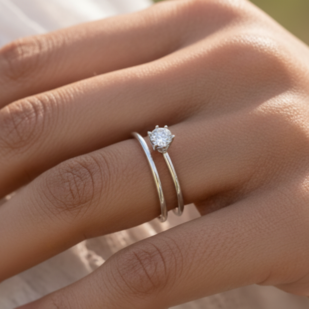 Simple Wedding Ring Set