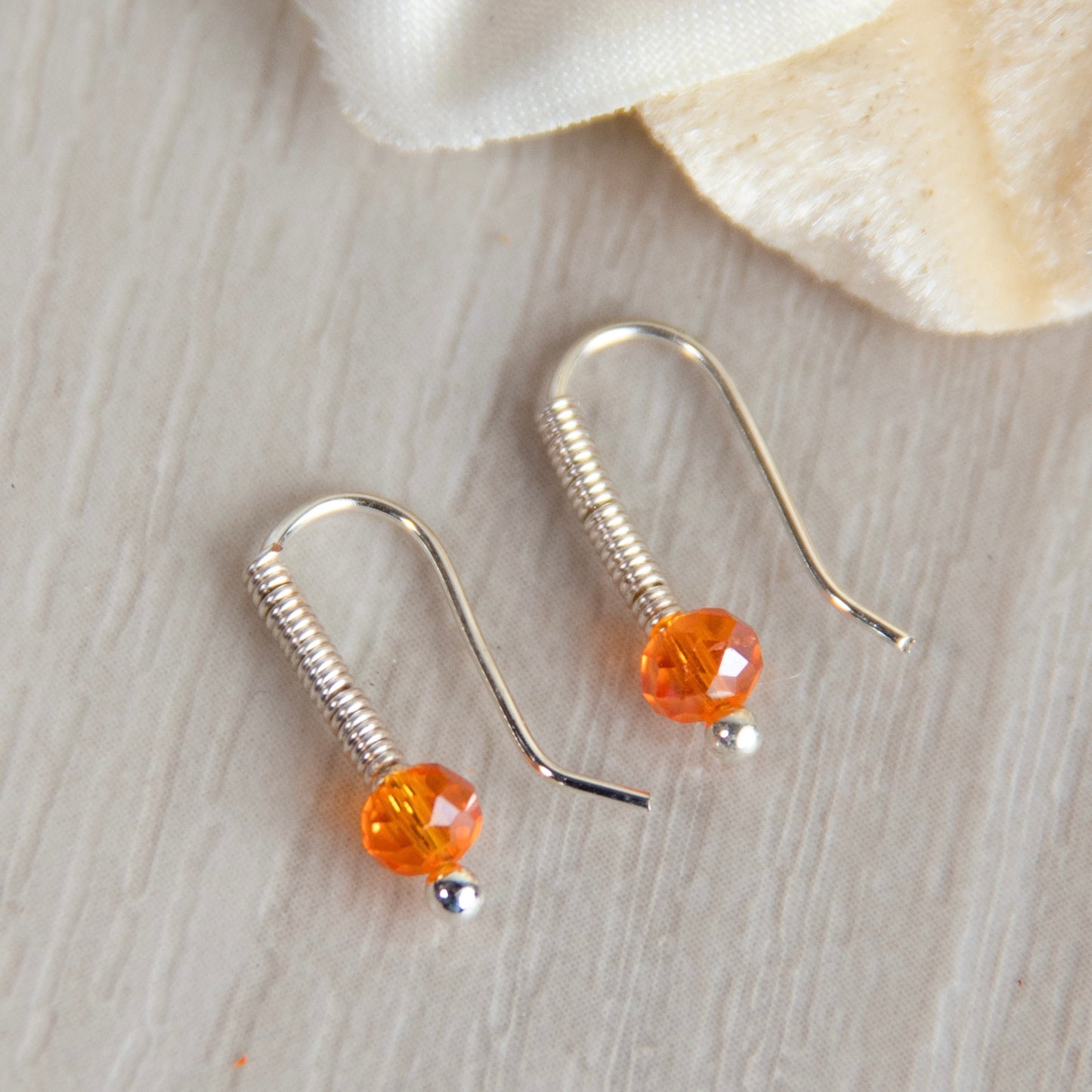 Orange Huggie Earrings