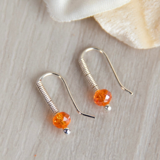 Orange Huggie Earrings
