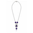 Violet Reverie Silver Plated Purple Oval Pendant Necklace