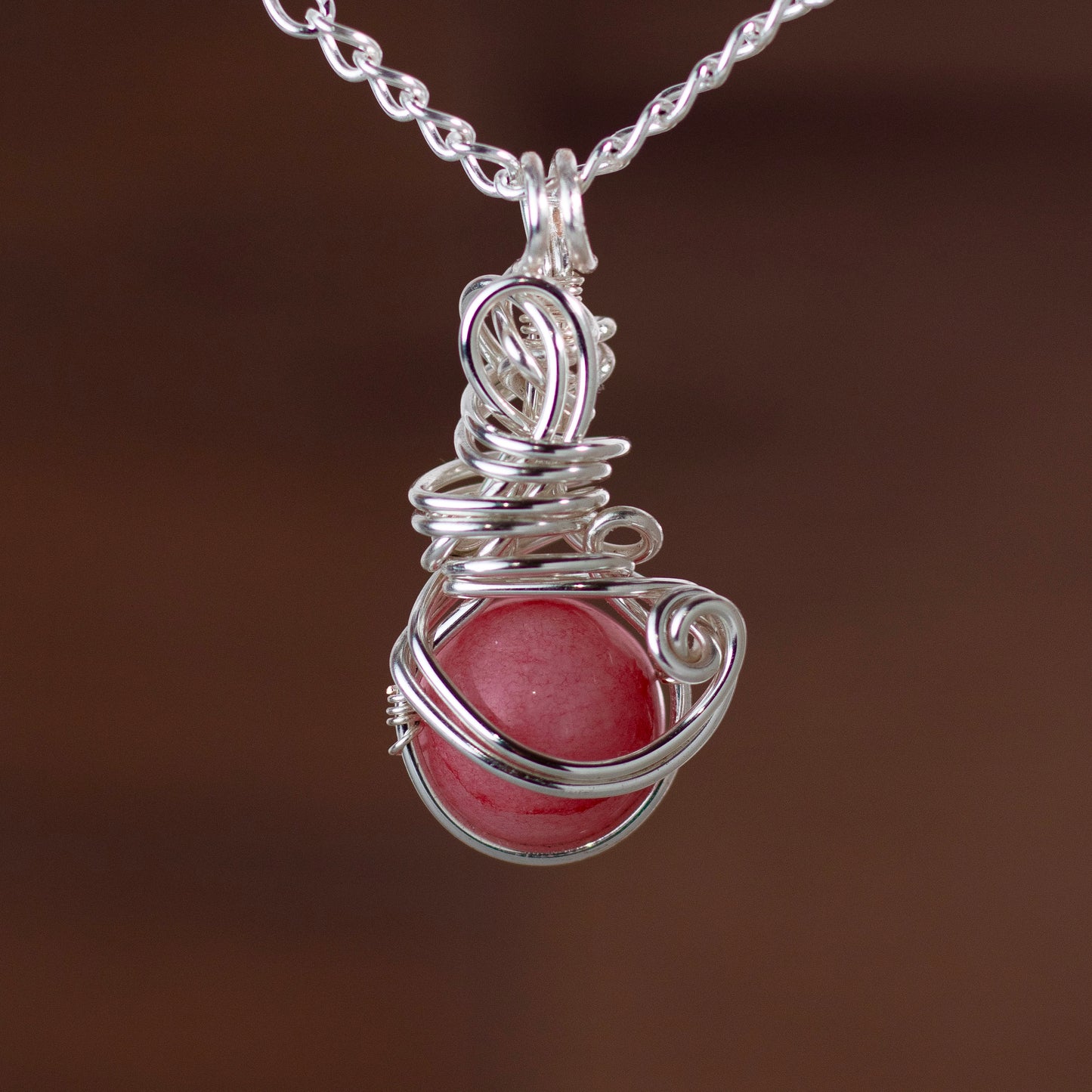 Pink Gemstone Bead Necklace