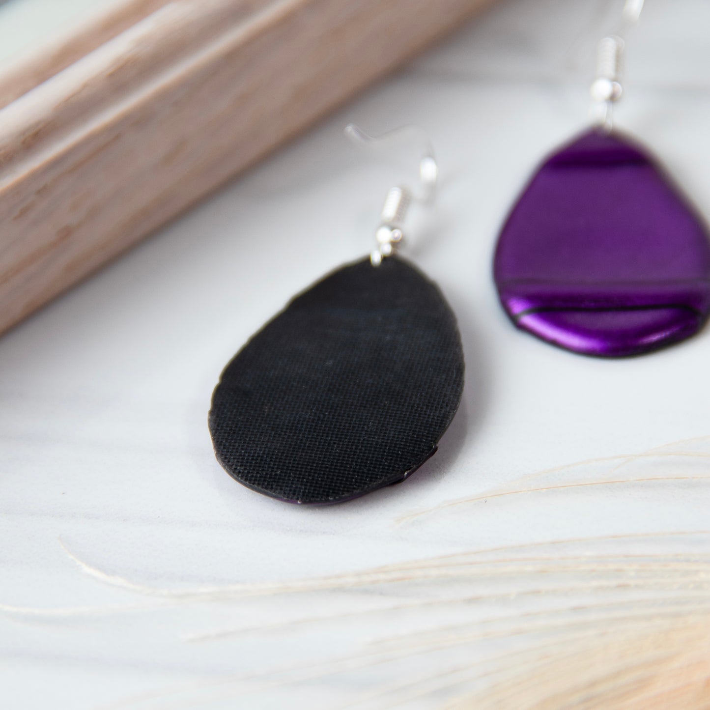 Purple Texture Style Earrings